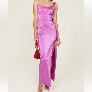 Black Halo Shimmering Purple Maxi Dress